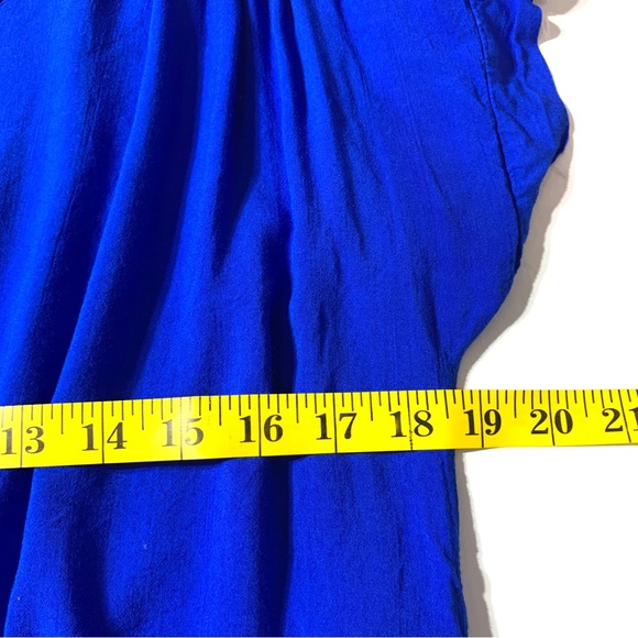 ANTHROPOLOGY Poetry Royal Blue Tie Front Semi Cropped Top Size Small - Picture 9 of 9